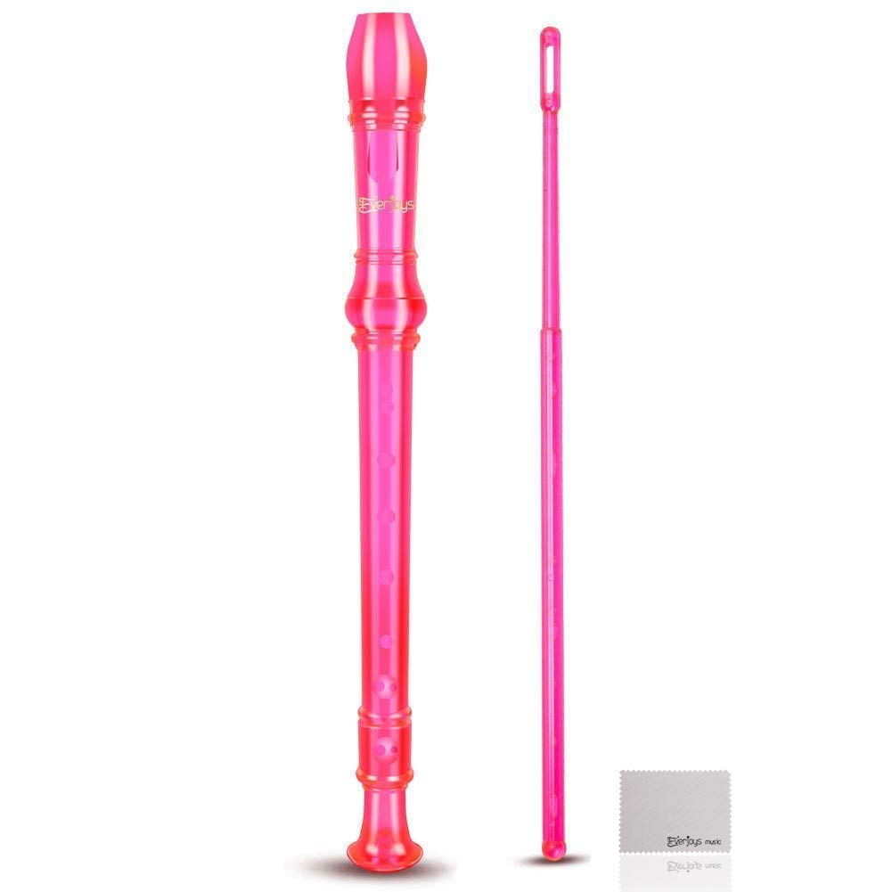 Soprano Descant Recorder 8ホールフルート/クリーニングロッドバッグインストラクションピンク